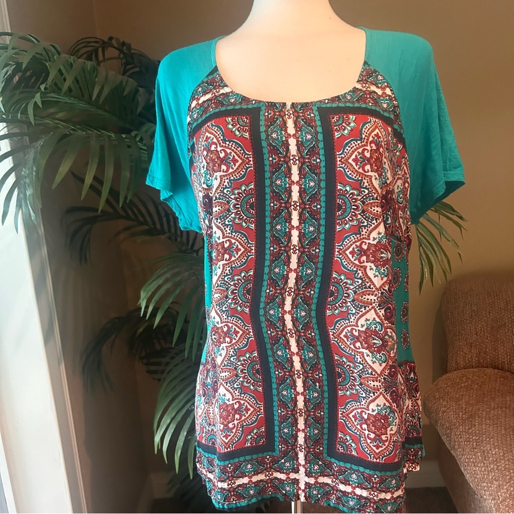 Lucky Brand plus size short sleeve cotton top